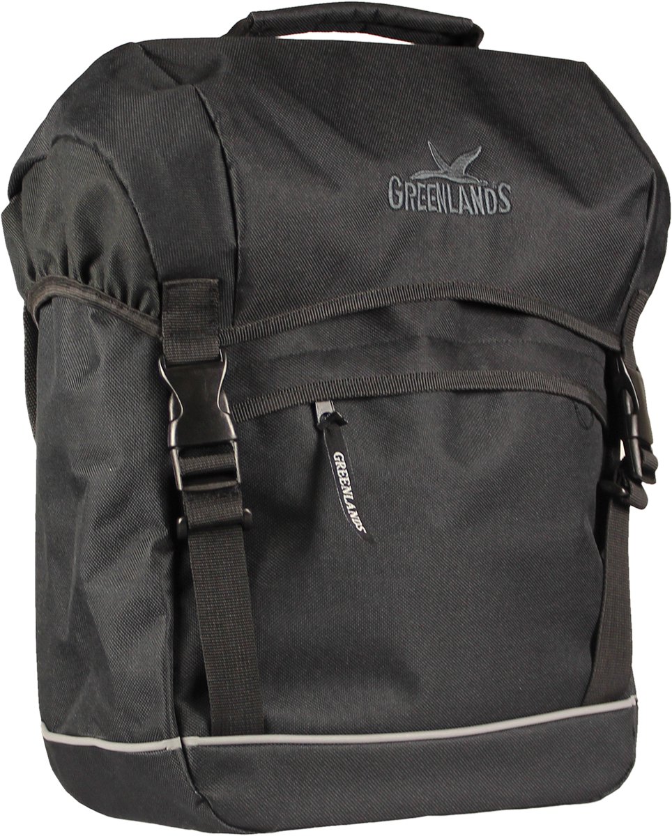Greenlands Travel - enkele Fietstas - lichtgewicht - reflecterende bies - 20 l - Zwart