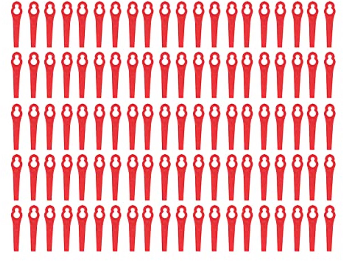 100 Stuks Kunststof Snijbladen, Grasmaaier Vervangende Tuinsnoeiaccessoires, 20 X 84 Mm(rood)