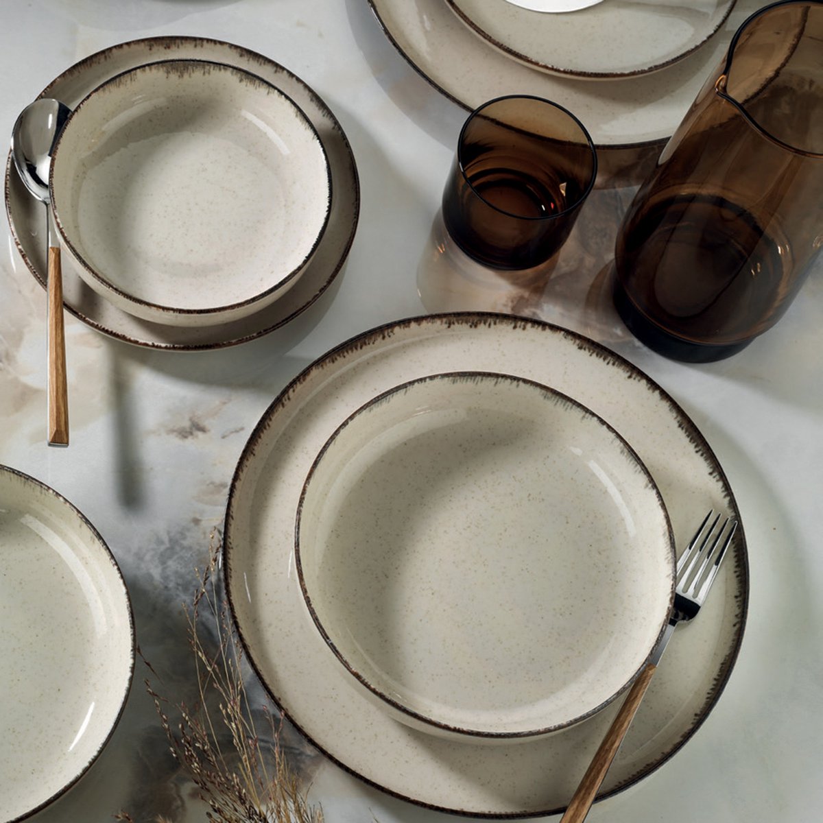 Asir - Dinerset (24 stuks) - Kaneel - 27x27x2,5 cm (L x D x H)