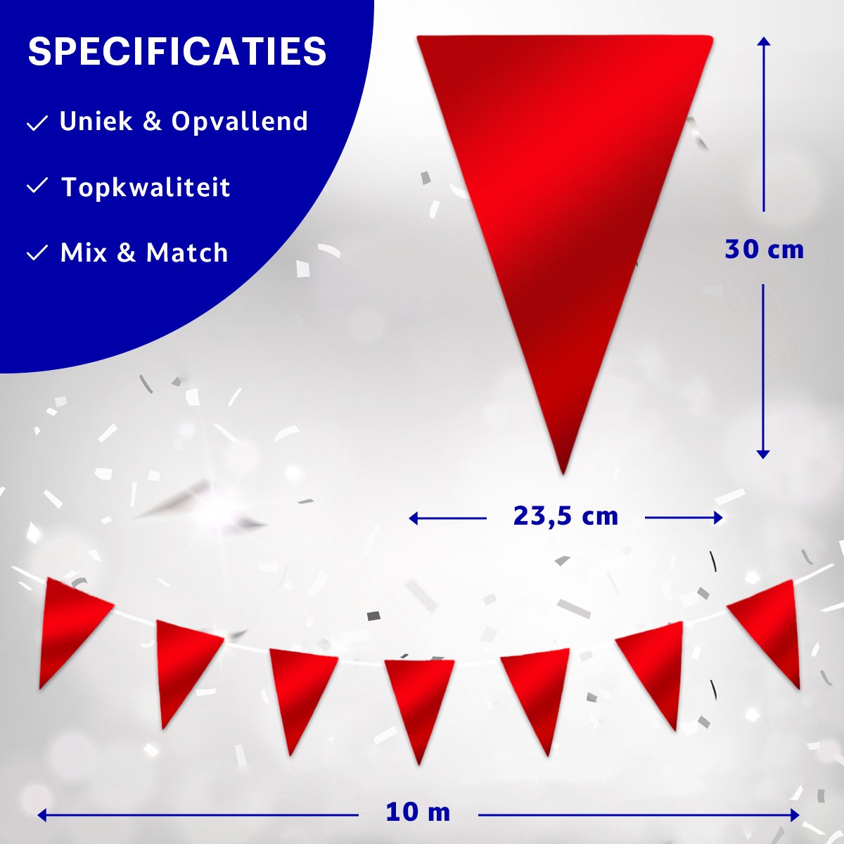 Rode Slingers Vlaggenlijn Rood Verjaardag Slinger Verjaardag Versiering Feest Valentijn Versiering Decoratie Rood - 10 Meter — afbeelding 2