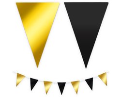BTH - Slingers - Goud-Zwart - Slingers Verjaardag - Vlaggenlijn - Verjaardag Versiering - Verjaardag - Vlaggetjes - 1 St