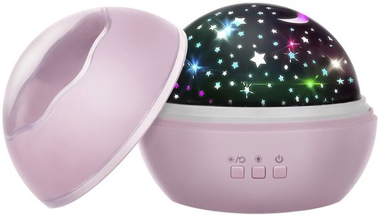 Nachtlampje met projector - Sterren of dolfijnen - roze van Shoppery — afbeelding 5