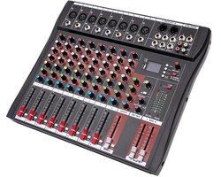 Paco Goederen® - Professionele stereogeluidsmixer - Mengtafel - 8 kanaals mengpaneel- Bluetooth USB-opname - USB digitale audiomixer