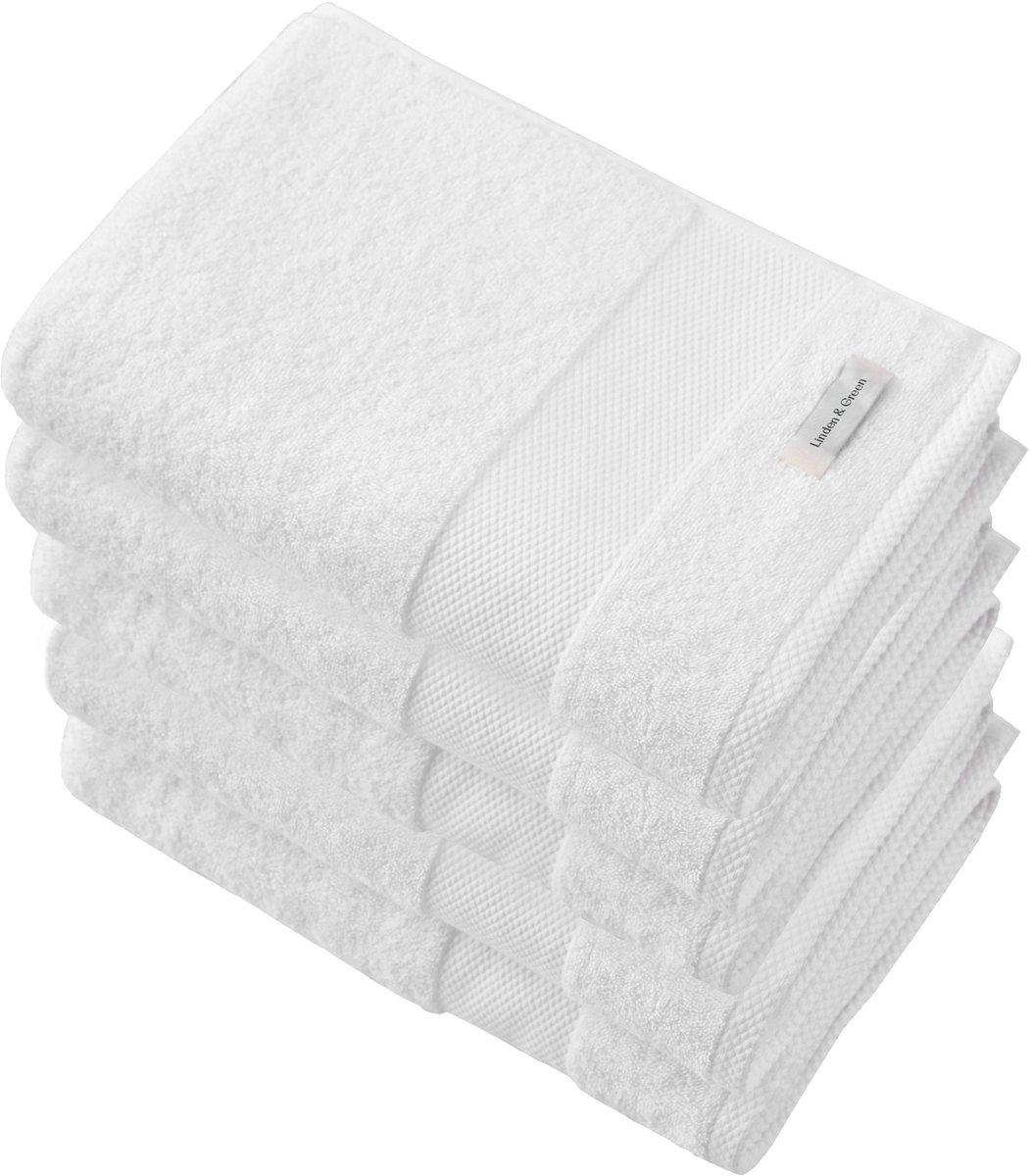 L&G - Handdoeken - 5 delig - 5 Handdoeken 50x100 cm - 100% Katoen - Witte Handdoek - Handdoek wit