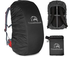 Travelhawk Regenhoes Rugzak - Waterdicht - Backpack Hoes - Reflecterend - 21-35L - Zwart