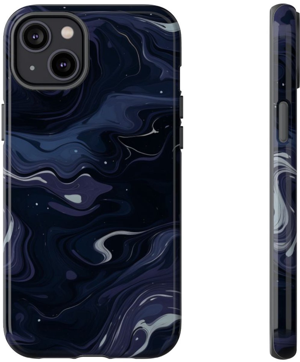 Donker Abstract Wervelend Patroon – Telefoonhoesje Geschikt voor iPhone 14 Plus