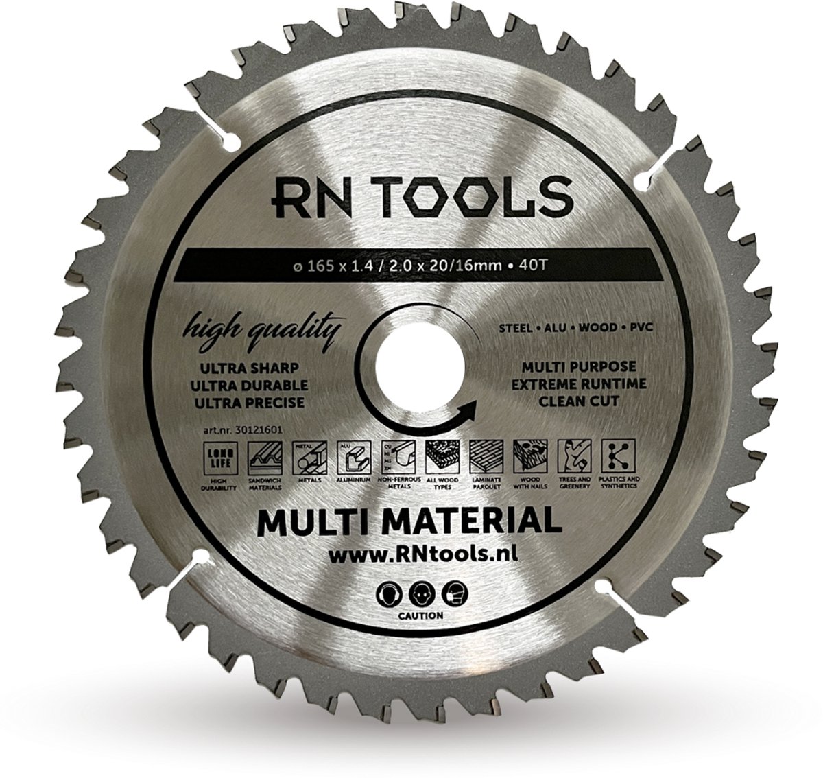 RNtools Cirkelzaagblad Multi Material - 165 mm - 40 tanden - hout, metaal en aluminium