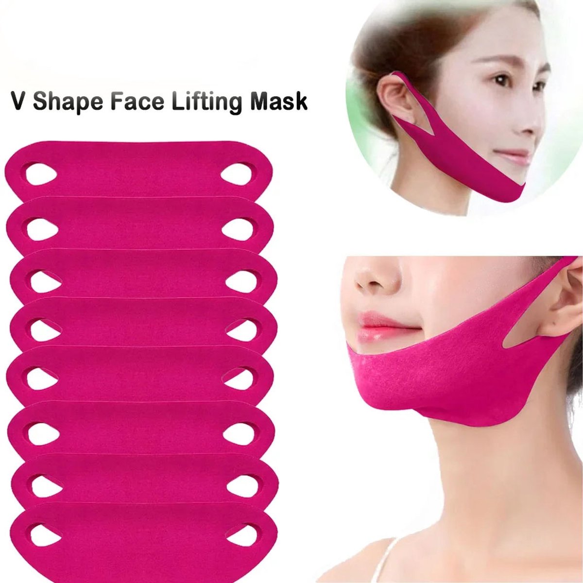 V-vorm Gezicht Lifting Masker – 5 Stuks Verstevigende Kin en Wang Lifter – Anti-Aging Rimpelverwijdering, Gezichtslift en Huidverzorging Masker – Lifting Tape voor Gezicht en Hals