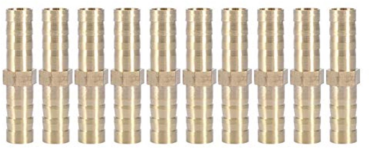Barbed Wire Connector - 8mm Water Hose Coupling - 10 Stuks Koper
