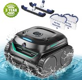 WYBOT C2 Vision Robotstofzuiger (AI-camera voor vuilherkenning, 8-in-1 reiniging, dubbele filtratie, borstelloze motoren voor krachtige zuiging, tot 180 m², zwart/groen)+2x Ainkter PB26 19-inch 2-in-1 Zwembadborstel+2x Ainkter 18’ Schepnet