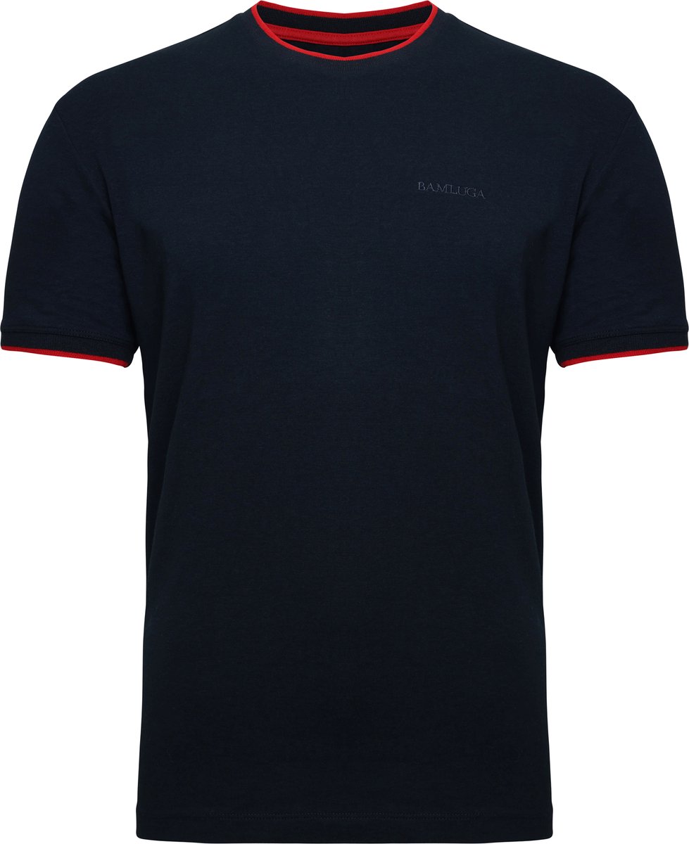 Bamboe T-shirt Slim fit Marine Blauw BAMLUGA M