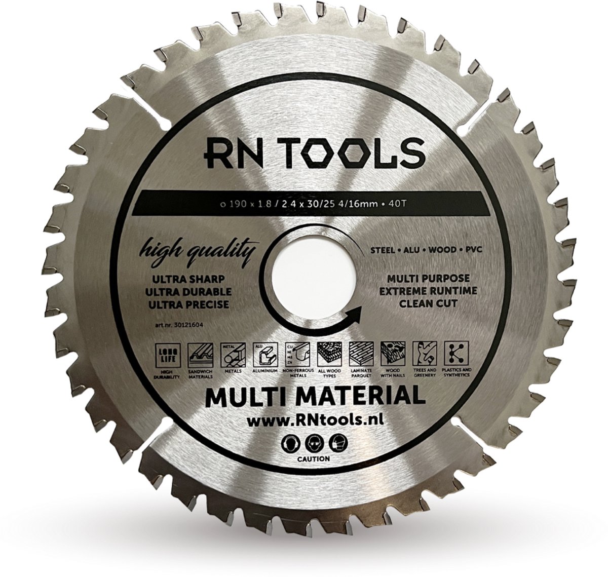 RNtools Cirkelzaagblad Multi Material - 190 mm - 40 tanden - hout, metaal en aluminium (geschikt voor cirkelzaag - afkortzaag - invalzaag)