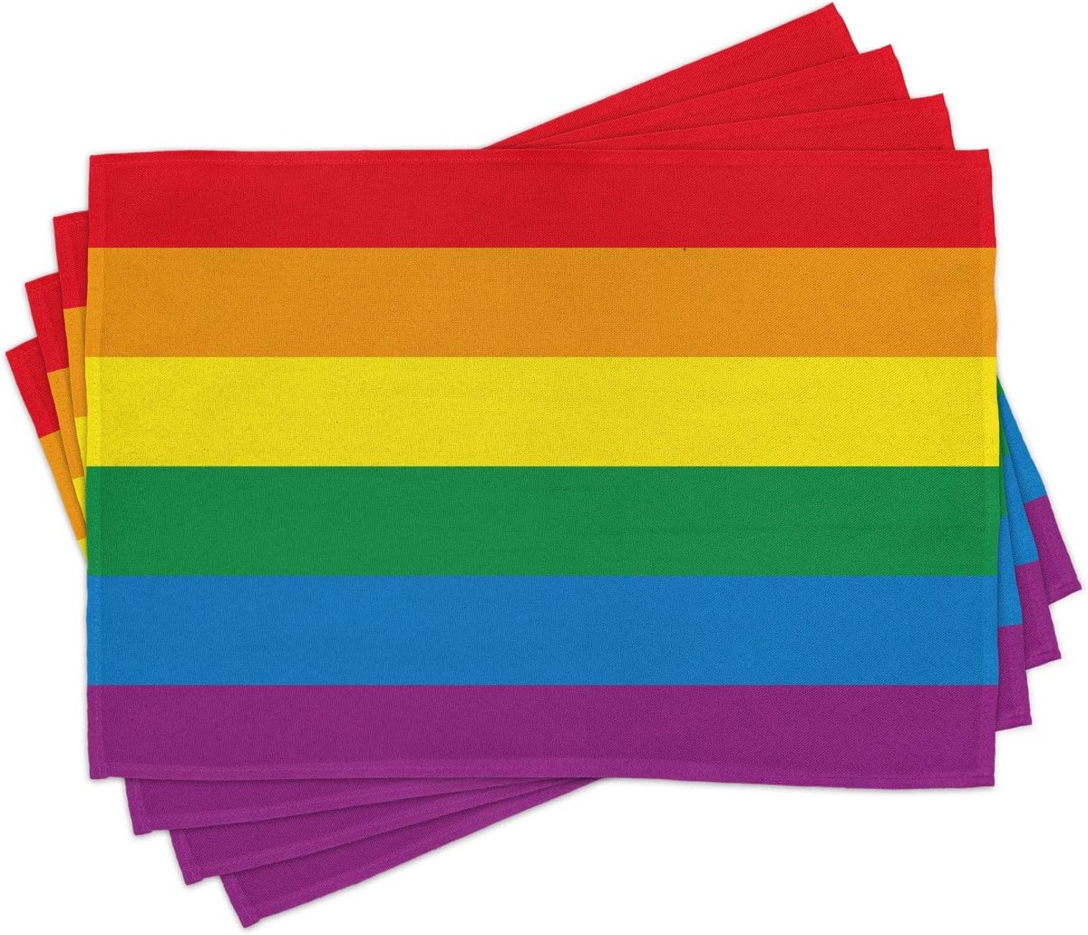 New Bed Regenboog Gay Parade Vlag Vrijheid Set van 4 Placemat voor Eettafel, Wasbare Stof met Antislip Achterkant