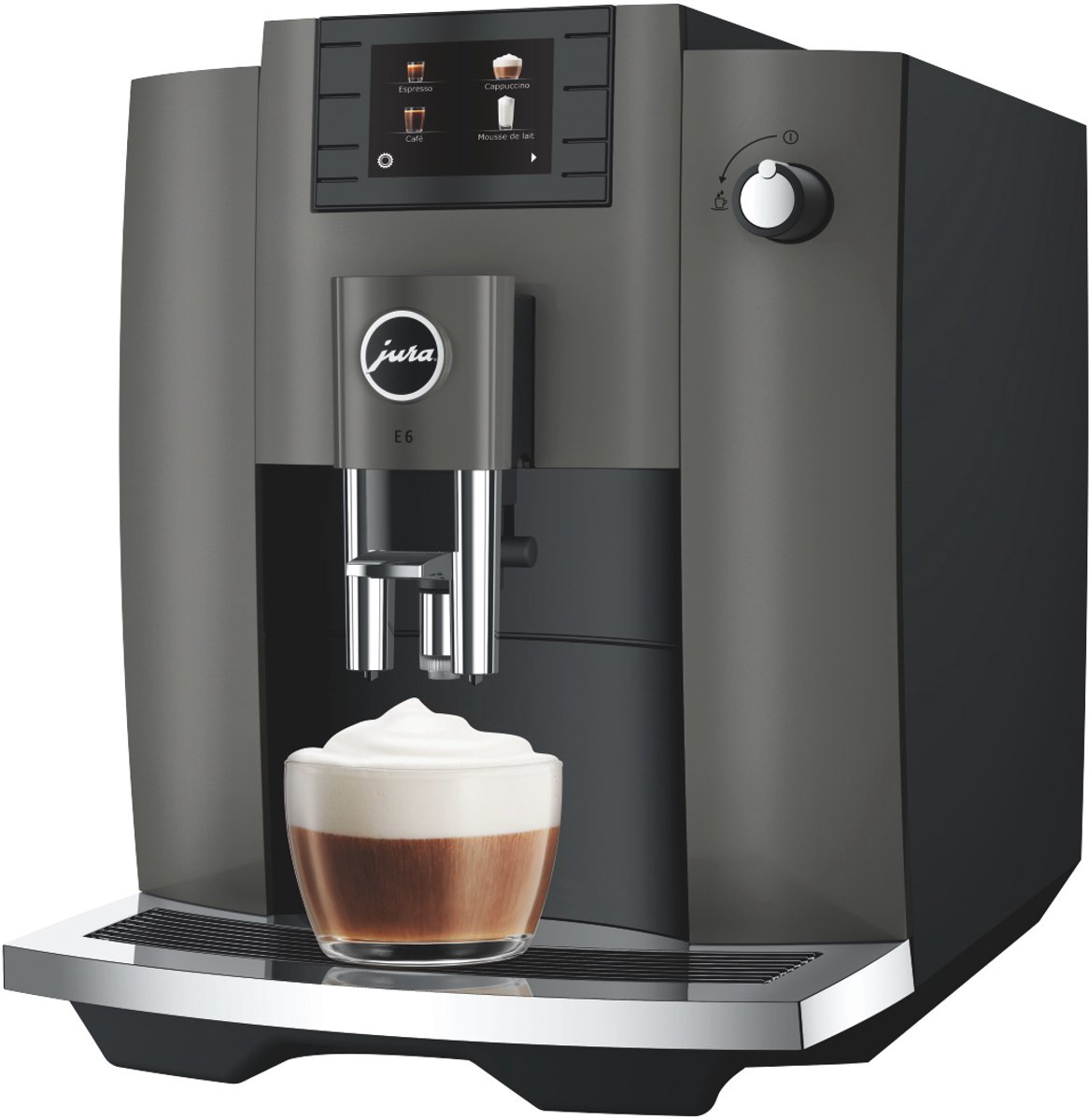 JURA E6 Dark Inox Volautomatische Koffiemachine met Bonen - afbeelding 2