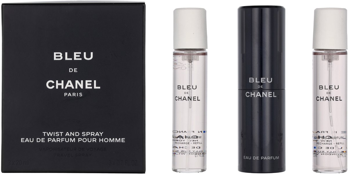 Chanel Bleu de Chanel Geschenkset - Eau de Parfum - Herenparfum - 3 x 20 ml - Navulbaar