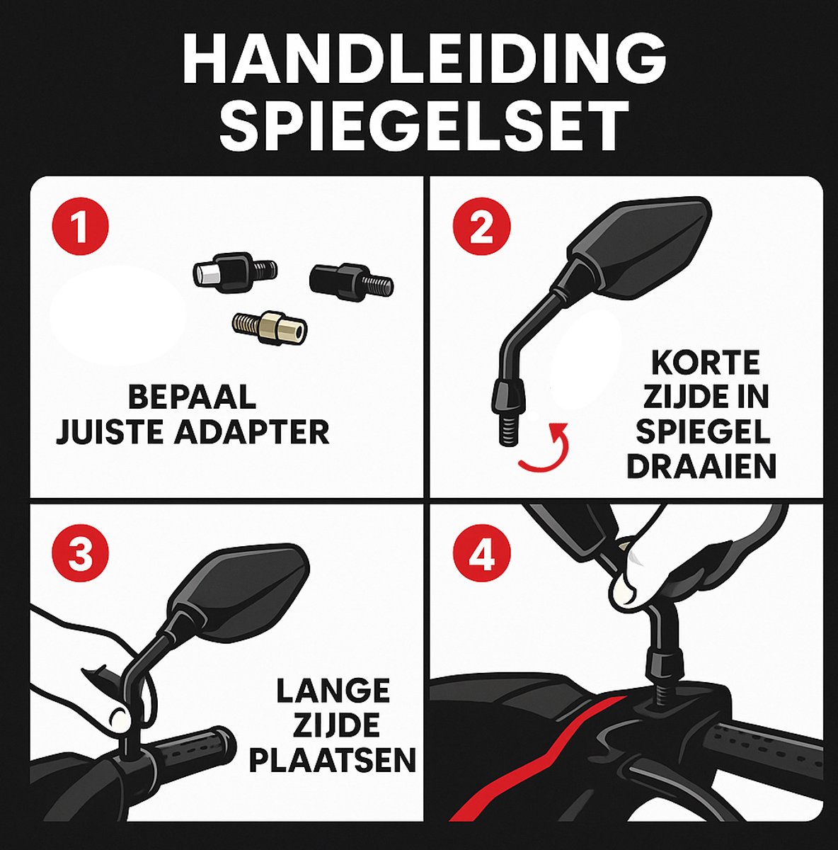 Mezoly Spiegelset sport verstelbaar – 2 jaar garantie - Afbeelding 3