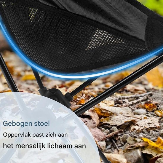 Campingstoel Opvouwbaar Lichtgewicht - Draagbare Klapstoel Outdoor Vouwstoel - Geschikt voor Vissen Strand Wandelen Kamperen - Sterk & Compact — afbeelding 4