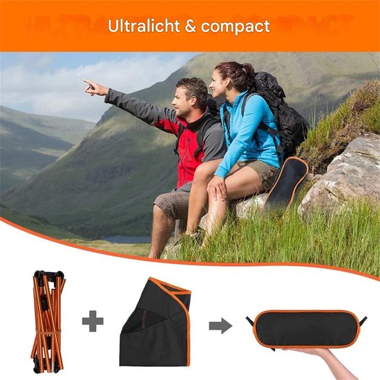 Campingstoel Opvouwbaar Lichtgewicht - Draagbare Klapstoel Outdoor Vouwstoel - Geschikt voor Vissen Strand Wandelen Kamperen - Sterk & Compact — afbeelding 3