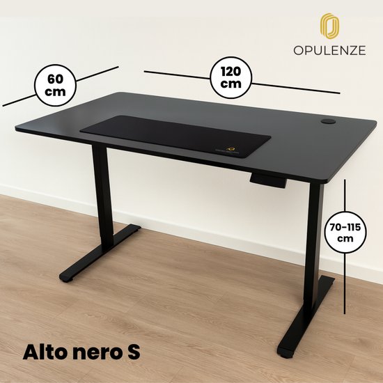 Opulenze Alto nero S - Elektrisch verstelbaar zit/sta-bureau - Zwart
