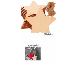 Akyol - kerstversiering - kerstster - Houten sterren - hout - versiering - sterren - 10 stuks - feestdagen - decoratie - kerstversiering - kerst…