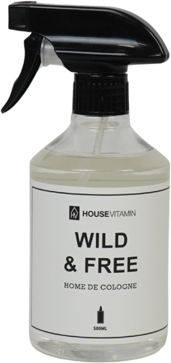 Housevitamin Roomspray Wild and Free – Zoete Parfumgeur – 500 ml – Luxe Huisparfum – Interieurspray – Geurspray voor Woonkamer, Toilet & Badkamer