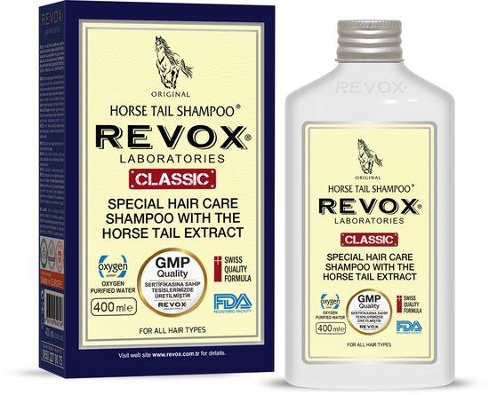 Klassieke Revox Laboratories shampoo met paardenstaart extract, 400 ml.
