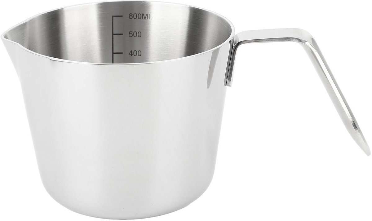Premium Boterwarmer - Boterwarmer van roestvrij staal 304 - 600 ml - Kleine steelpan - Maatbeker - Maatbeker - Vaatwasmachinebestendig - Stevige grip, verwarmt gelijkmatig