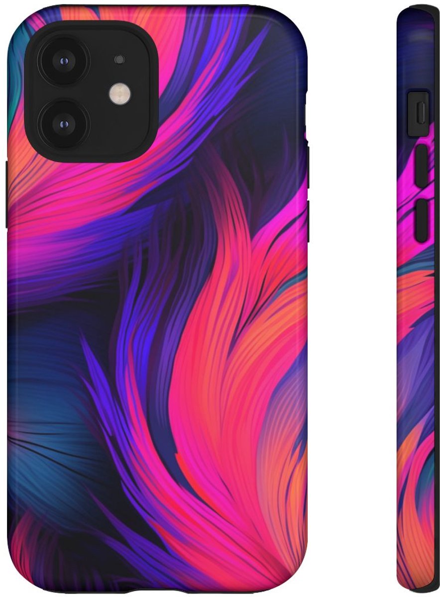 Levendige Neon Abstracte Stroom – Telefoonhoesje Geschikt voor iPhone 12