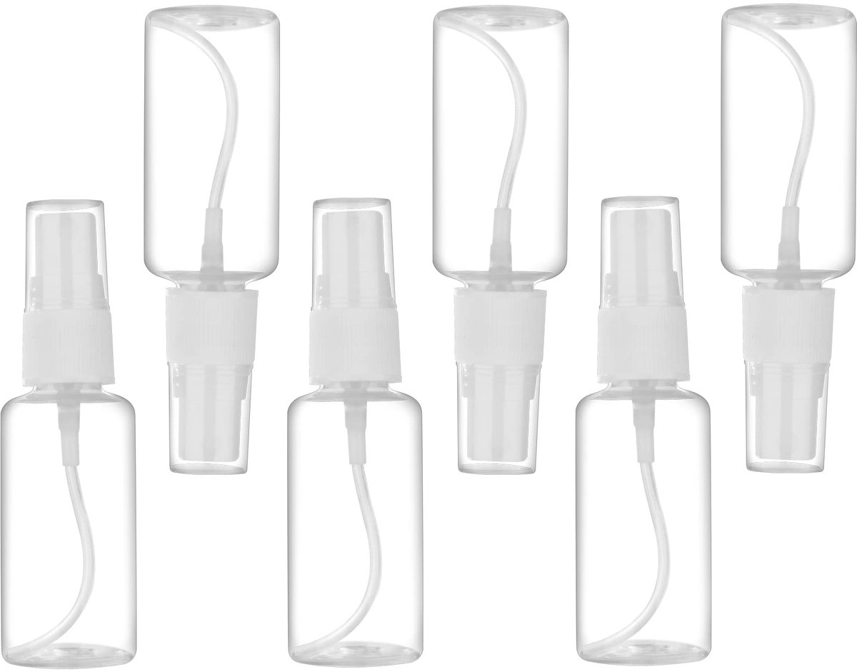 Nevelfles, 1 oz/30ml Kleine Plastic Fles van de Fijne Nevel, Minireisflesreeks van 6