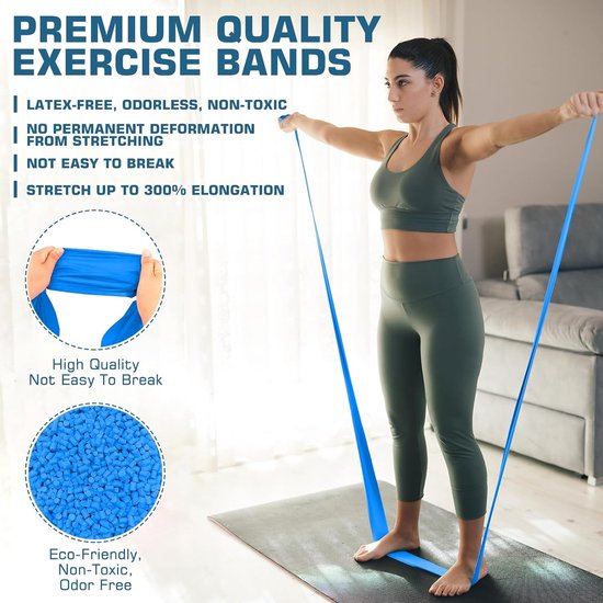 3 stuks - Weerstand3stel, pilates, revalidatie en yoga - siliconen oefenbanden - Weerstand met verschillende sterktes - voor full-body workouts van Desire2Fit — afbeelding 4