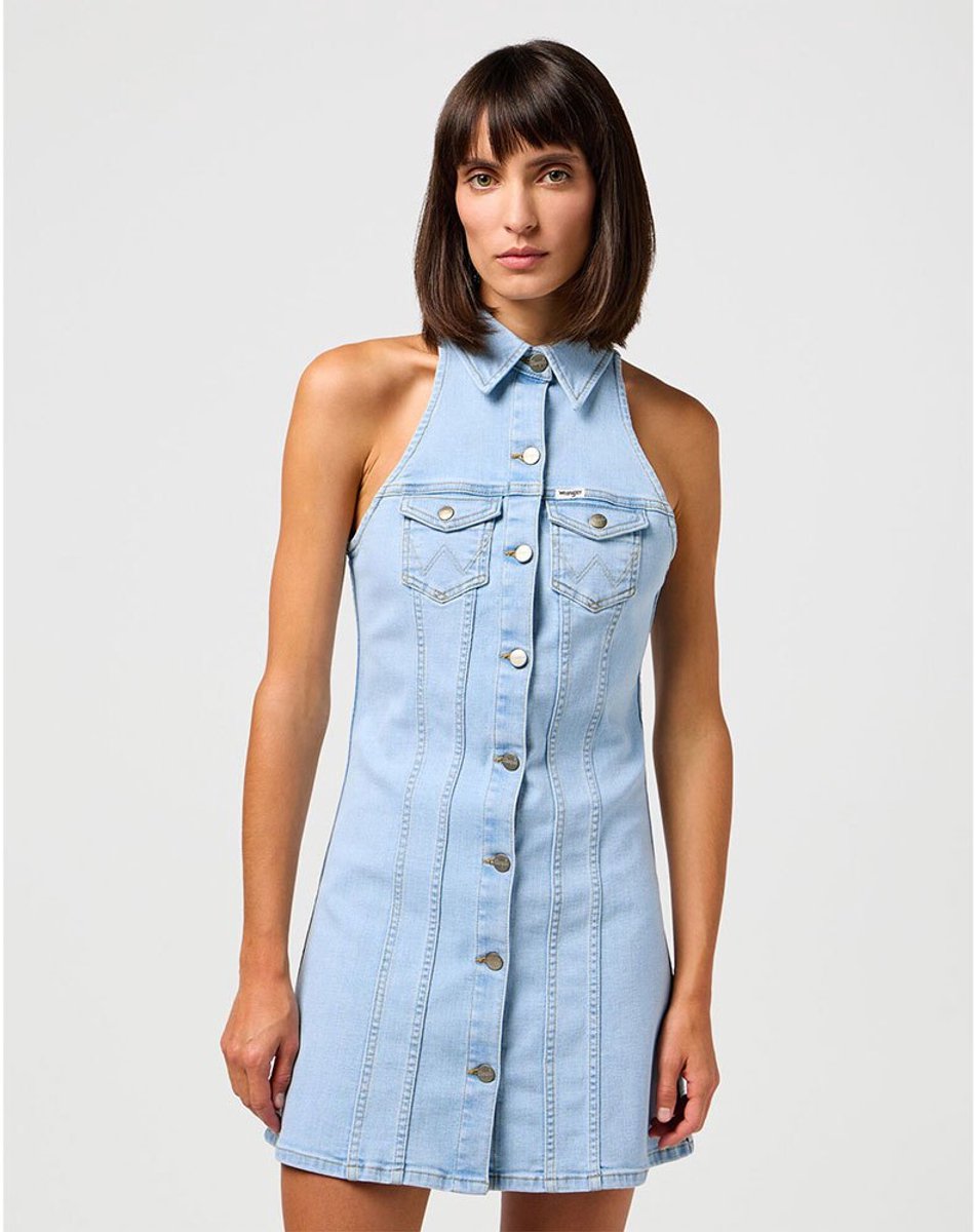 Wrangler Collared Midi-jurk Met Lange Mouwen M Vrouw Sunbleached
