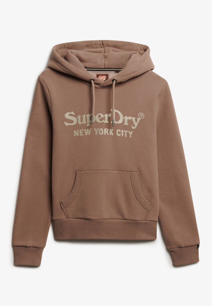 Superdry Brand Mark hoodie met relaxte pasvorm Dames Hoodies Taupe