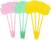 Vliegenmepper Set 10 Stuks - Multicolor Kunststof Vliegenmepper - Lichtgewicht Niet-giftig Handmatige Insectenbestrijder met Haakhandvat - Rood/Groen/Geel