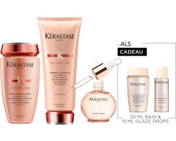 Kérastase Discipline & Gloss Absolu Trio + Cadeau - Shampoo 250ml, Conditioner 200ml & Glaze Drops 45ml + Shampoo 30ml & Glaze Drops 15ml Cadeau - Voor Onhandelbaar En Lang Haar Gevoelig Voor Pluis