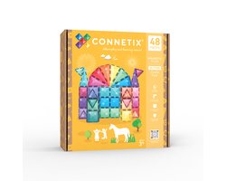 foto van CONNETIX - Magnetisch Tegels - Glitter Kasteel Set, 48 Stuks
