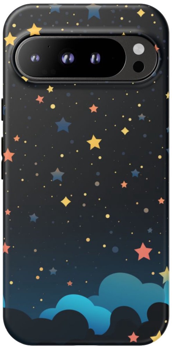 Kleurrijke Sterrenhemel met Wolken – Telefoonhoesje Geschikt voor Google Pixel 9 Pro XL