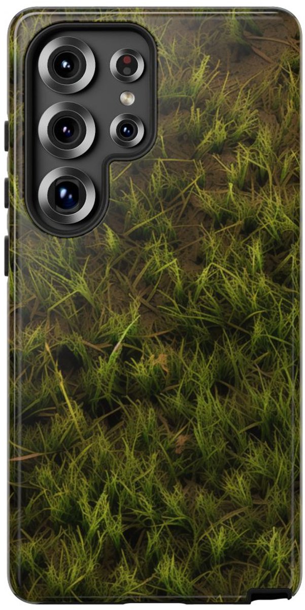 Groene Gras op Aarde Textuur – Telefoonhoesje Geschikt voor Samsung Galaxy S25 Ultra