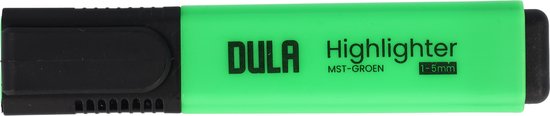 DULA highlighter, groen met zwarte dop en grip, 1-5mm.