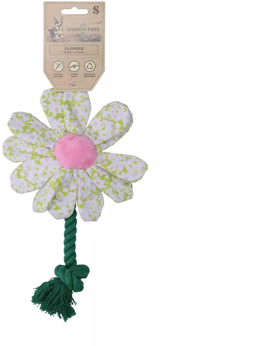 Garden Paws Trektouw S - Extra Stevig Hondentouw - Hondenspeelgoed - Scarecrow Spring Sakura