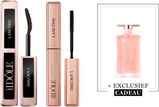Lancôme Travel Size Mascara Duo + Cadeau - Mini Lash Idôle Mascara Zwart & Mini Lash Idôle Flutter Extension Mascara Zwart + Idôle 5ml Cadeau
