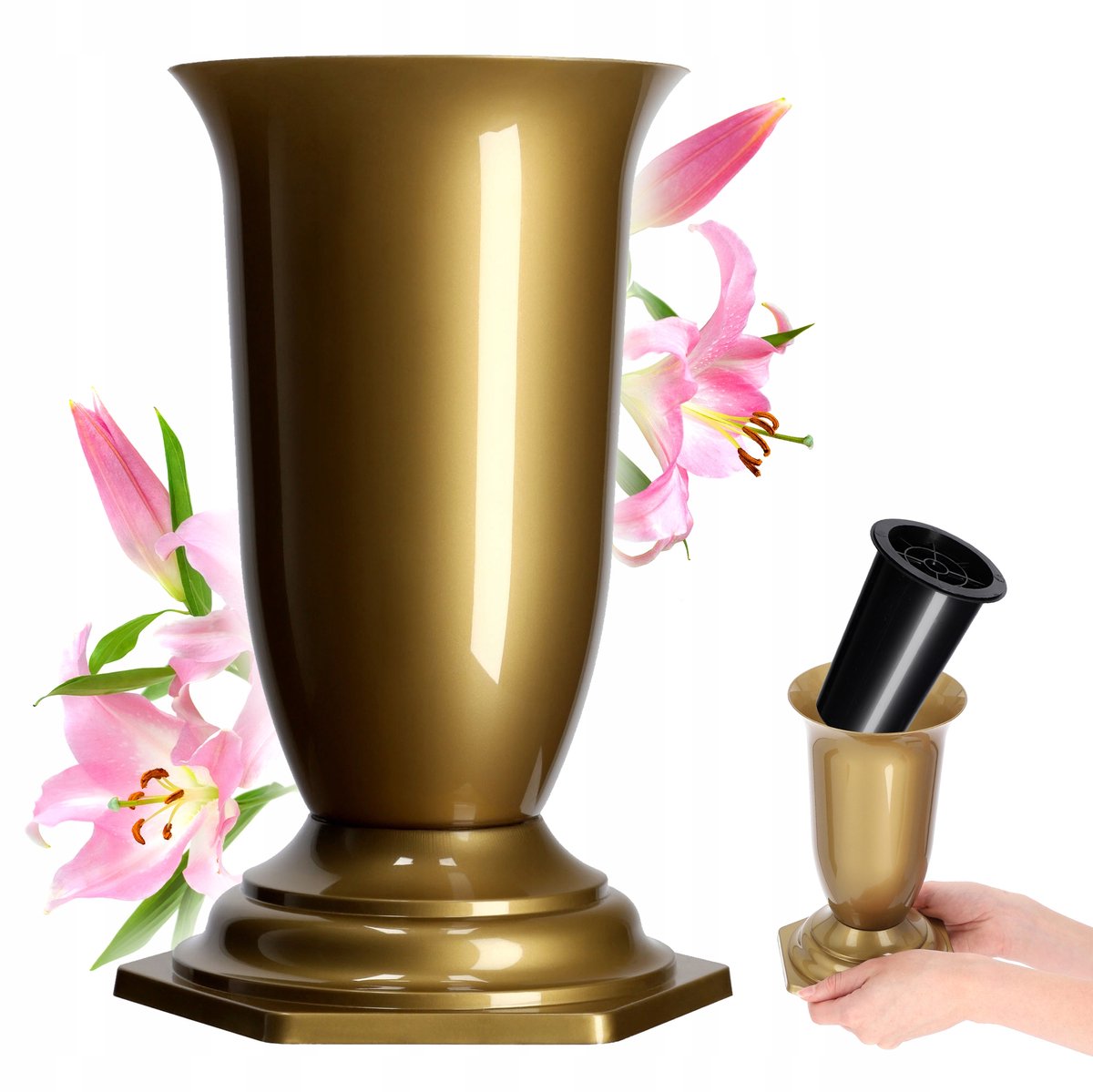 Kadax Graf Vaas 23cm Goud - Duurzaam en Decoratief