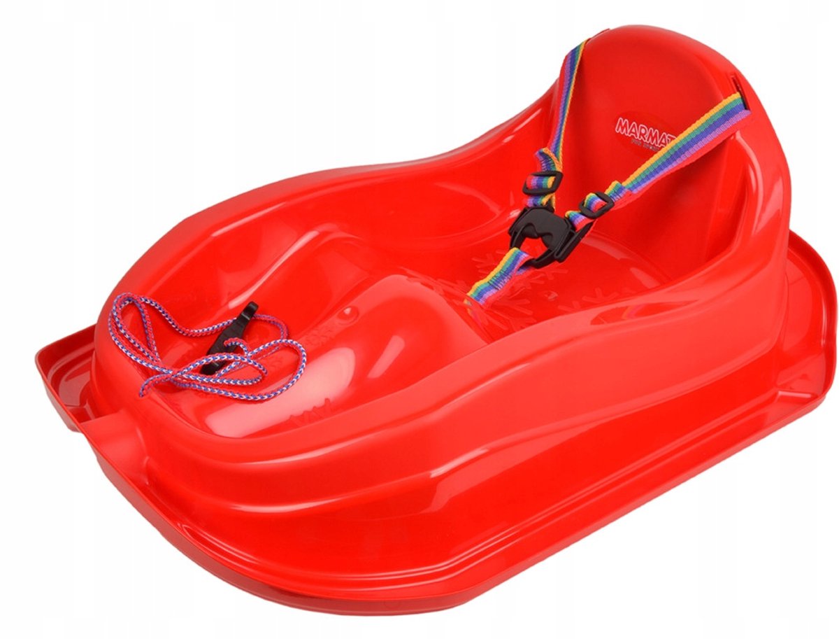 Rode Mini Slee met Rugleuning en Gordels voor Kinderen