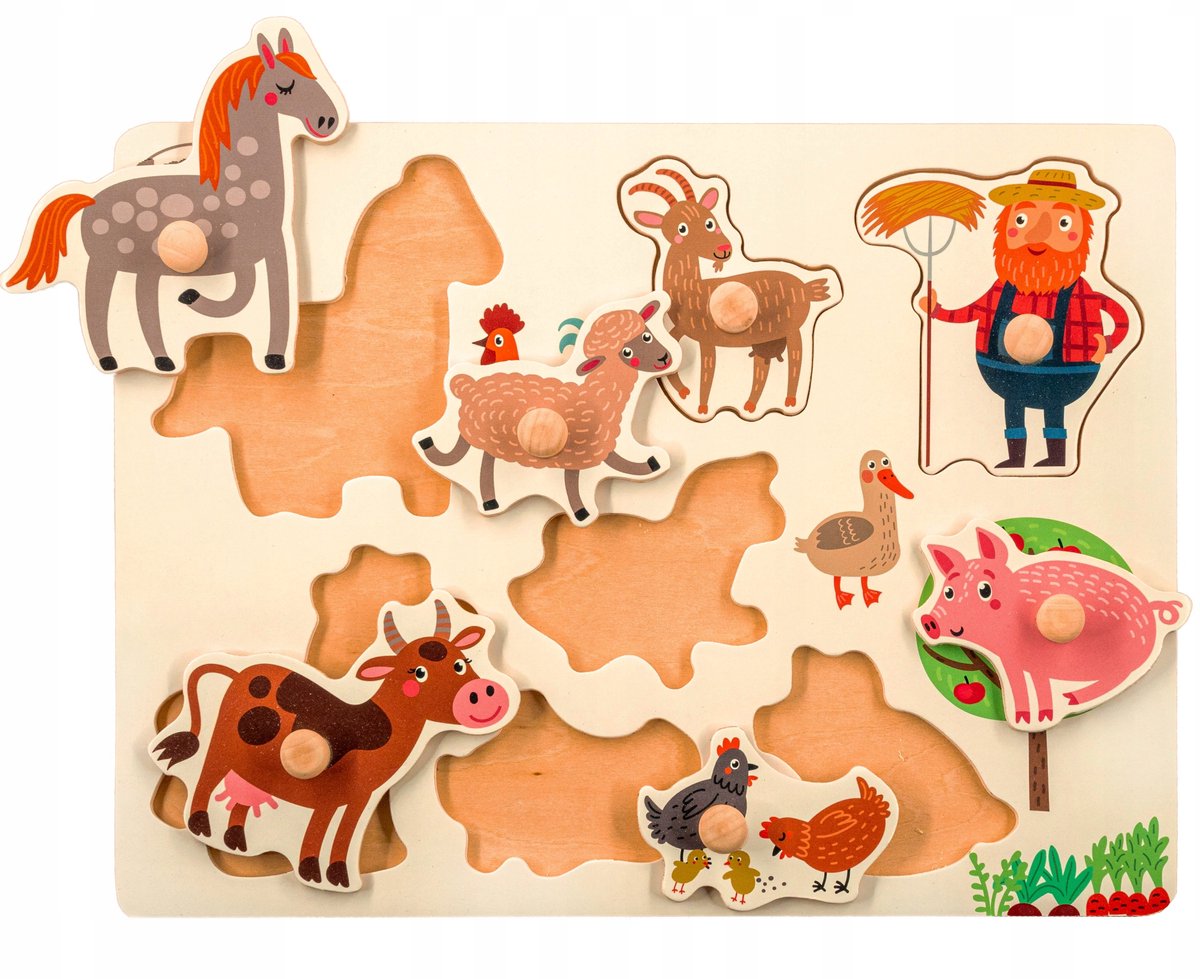 Houten Boerderij Puzzel voor Kinderen - Ontwikkelend Speelgoed