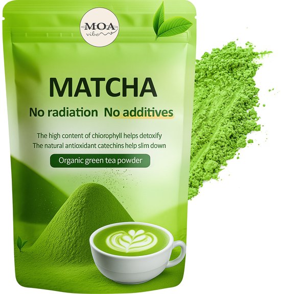 MOA Vibe Matcha Poeder 50gr | Puur & Biologisch | Japanse Groene Theebladeren | Premium Kwaliteit | Antioxidant | Pure Rijkheid Rechtstreeks Uit De Natuur