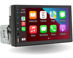 1 DIN CarPlay Systeem – 7″ Touchscreen – Draadloze CarPlay & Android Auto – Android 13 – 32GB – Universeel