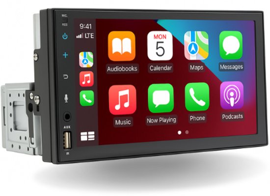 1 DIN CarPlay Systeem – 7″ Touchscreen – Draadloze CarPlay & Android Auto – Android 13 – 32GB – Universeel