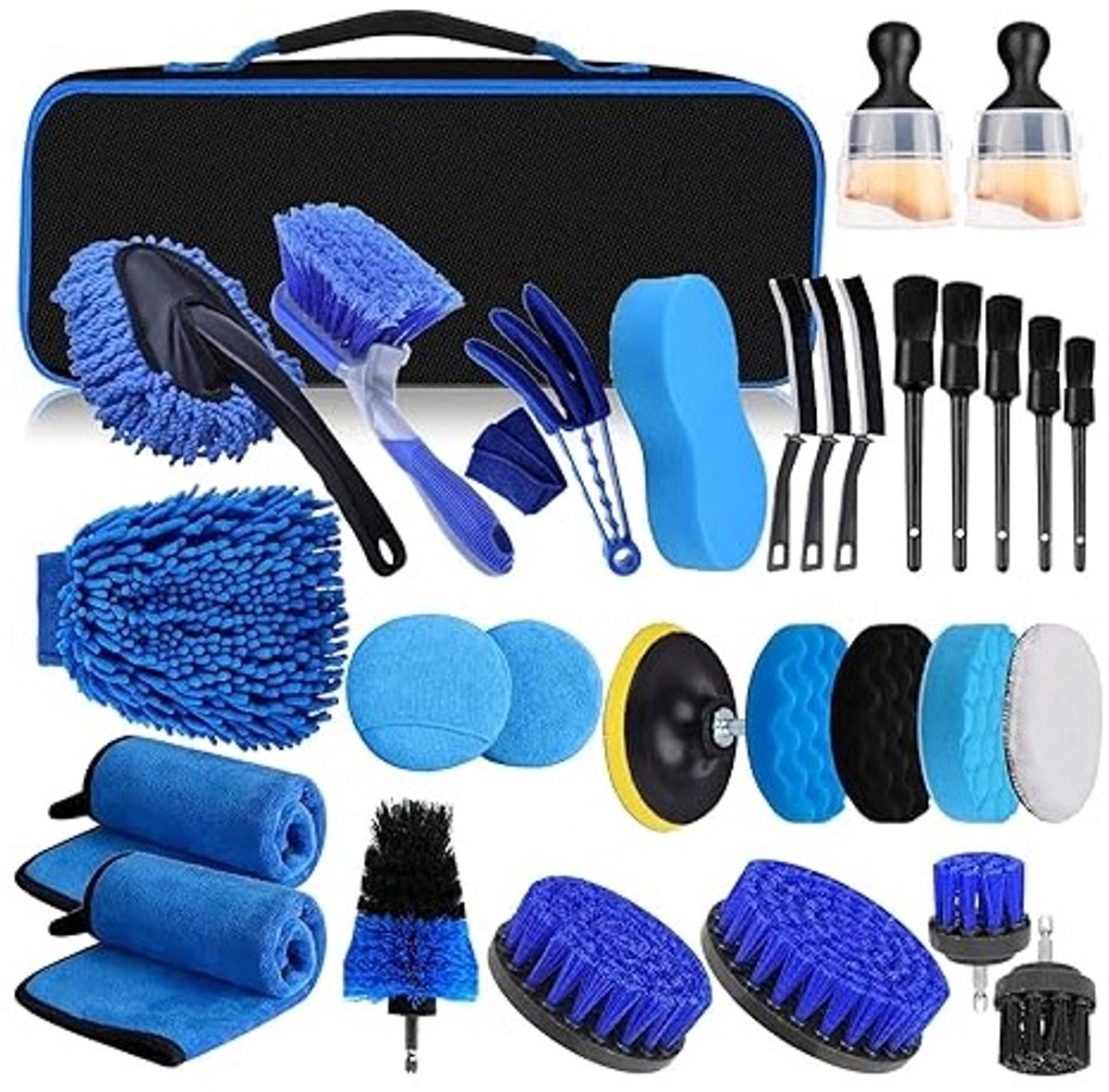 Autoreinigingsset 31-Delig – Professionele Auto Was & Detailing Kit voor Binnen & Buiten – Velgen, Ventilatieroosters, Interieurborstels & Microvezel – Compleet Onderhoudspakket- Kerstcadeau