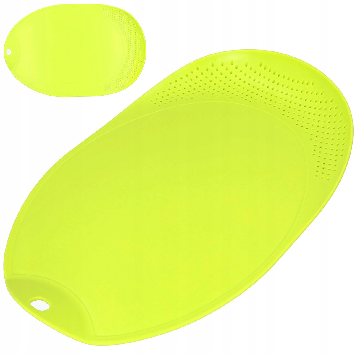 Snijplank met Afdruiprek - Plastic Keukenplank - Limonnegroen