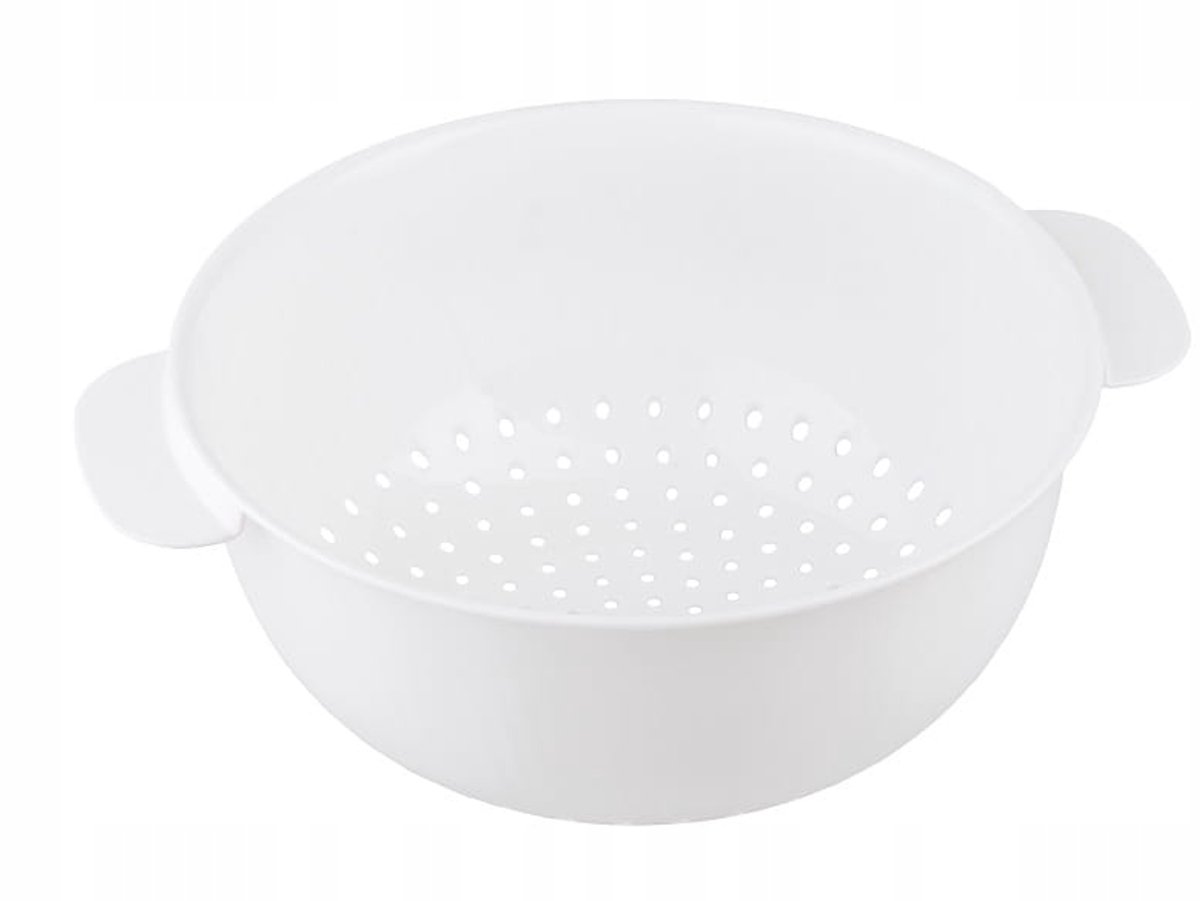Molly Kunststof Zeef met Handvatten - 23,5 cm - Wit