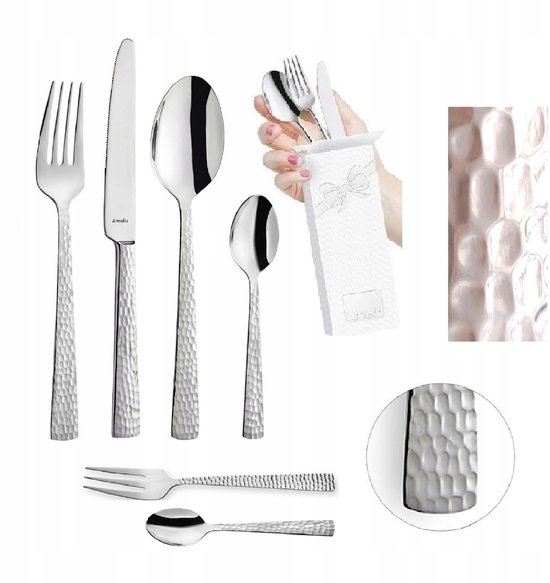 Ménagère Amefa Felicity 36 pièces, couleur argent, Design moderne pour 6 personnes